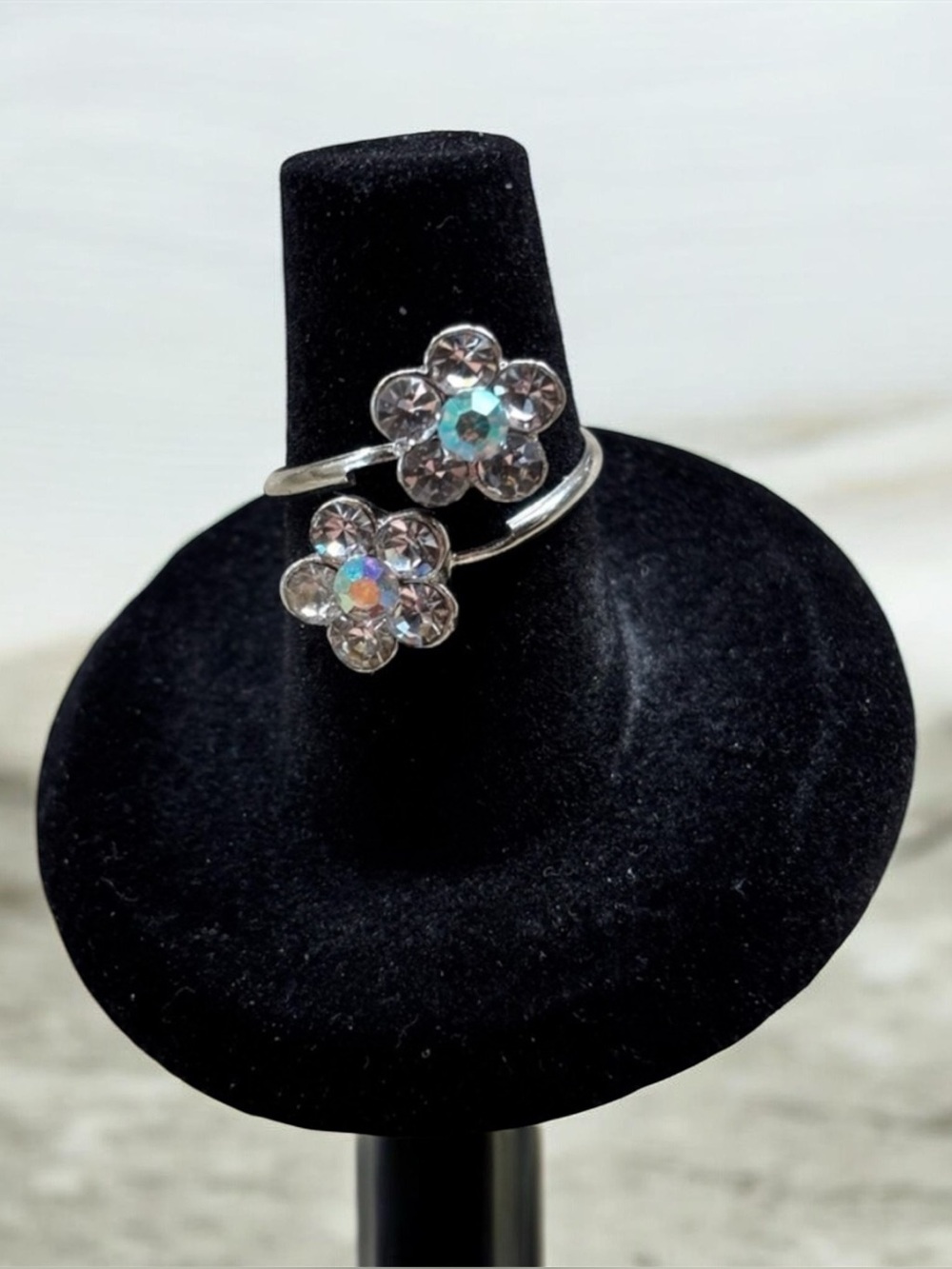 Silver Ring with Vibrant Crystals